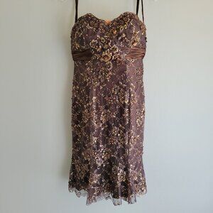 Terani Couture Embroidered Cocktail Dress Size 6